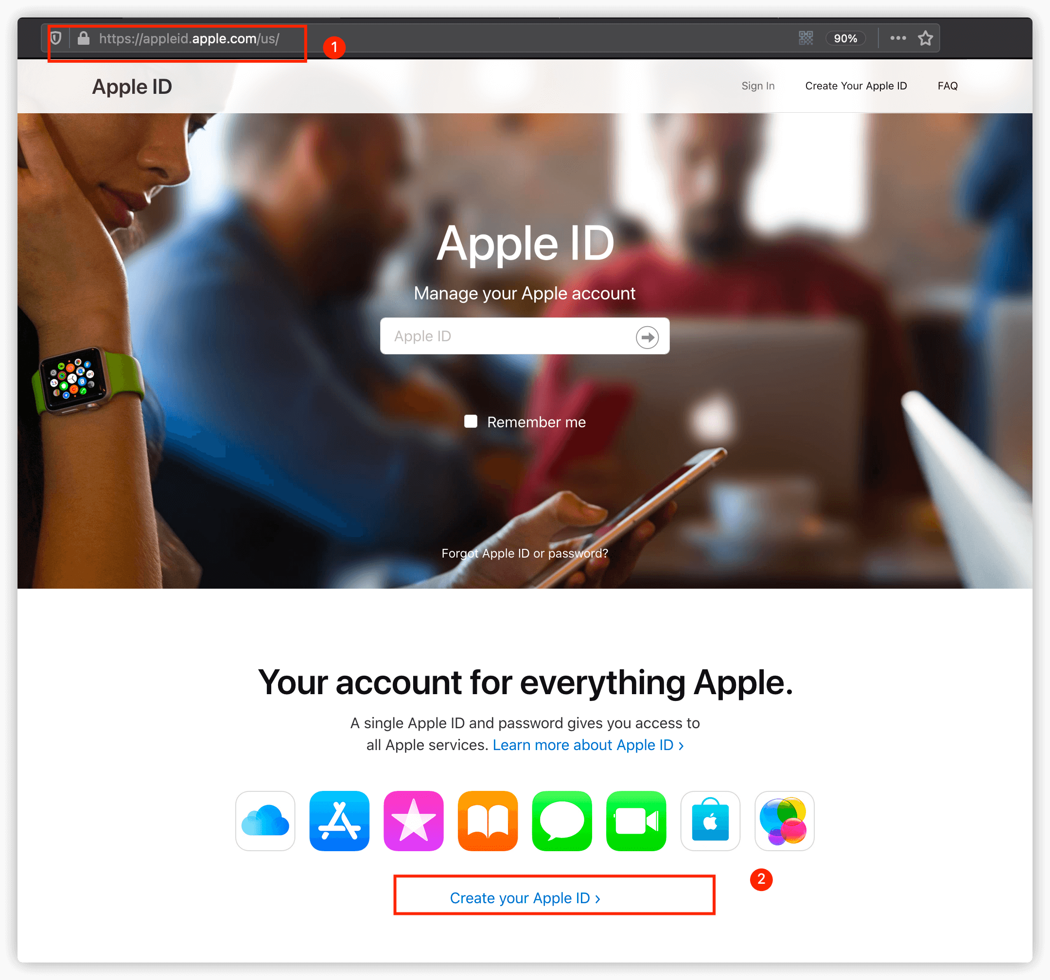 苹果官网 - Apple ID - 登录